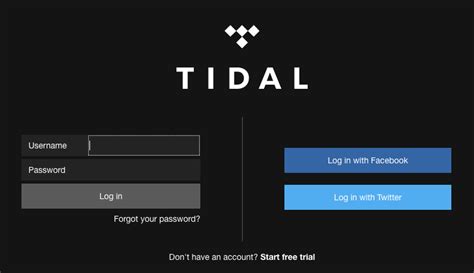 how to login to tidal